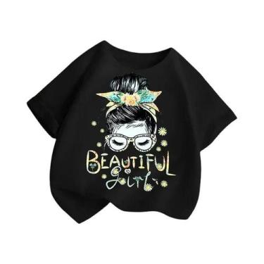 Imagem de Camisetas De Verão Para Meninas 2025, Manga Curta, 100% Algodão, Roupa