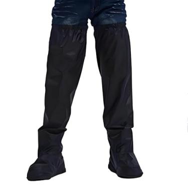 Imagem de Capas de sapato à prova d'água para botas de chuva refletivas, dobráveis e antiderrapantes para dias chuvosos, caminhadas, atividades ao ar livre (grande - 25,4 cm)