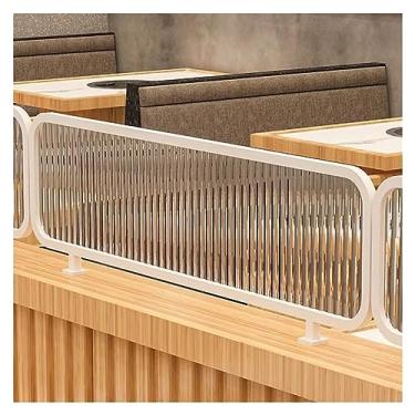 Imagem de Divisória de mesa de cerca baixa semi-privacidade Ironwork - Divisórias listradas decorativas para restaurantes, áreas de jantar e cafés - Design de grade elegante para maior privacidade