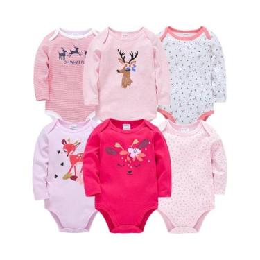 Imagem de Conjunto De Macacões De Algodão Para Bebês Meninas Red Deer Christmas,