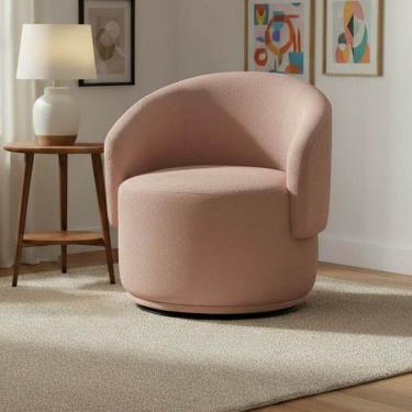 Imagem de Poltrona Decorativa Giratória Sala de Estar Recepção Suede Jasmine Rose