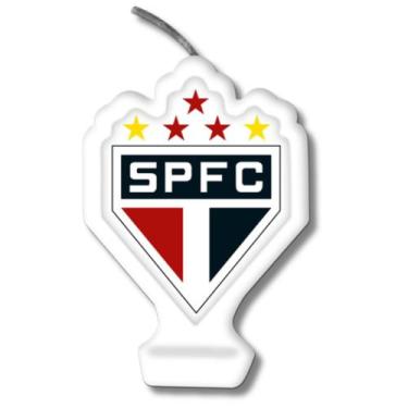 Imagem de Vela Para Bolo de Aniversário Festa Comemoração Futebol Time - São Pau