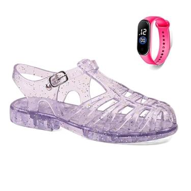 Imagem de Kit com Sandália Infantil pra Meninas Leve + Relógio Digital