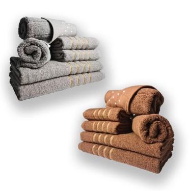 Imagem de Jogo De Toalhas 12pcs - 4 Banhos 4 Rosto 4 Tapetes Cz+mr