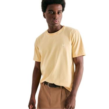 Imagem de Camiseta Hering Original Peixinho Bordado Básica Amarelo-Masculino