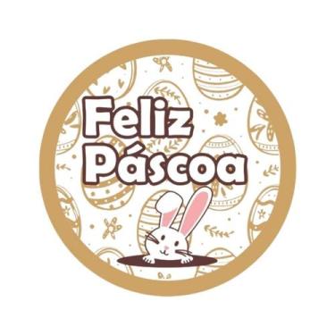 Imagem de Etiqueta Adesiva - Páscoa Coelho Toca - 4cm - 60 unidades - Rizzo