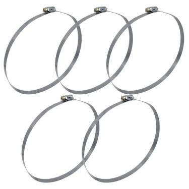 Imagem de Abraçadeira Aço Carbono Rosca Sem Fim 203X222 - 14MM - 5 UND Borrachas