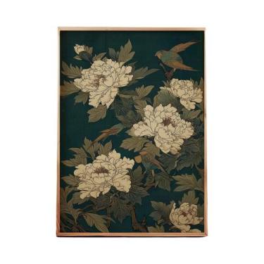 Imagem de Pôster De Arte Em Tela Estilo Asiático Com Tigre Japonês, Peixe Koi, S