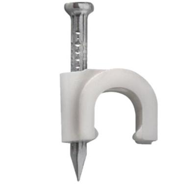 Imagem de Fixa-Fio Coaxial nº6 RG59 com Prego 20 Peças - 434 - SFORPLAST