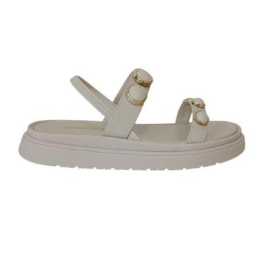 Imagem de Sandália Quiz Feminina Moderna e Confortável Tamanho:37Cor:Off White, 