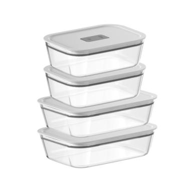 Imagem de Conjunto De Potes De Vidro Herméticos 4 Peças Fresh Lock Ou