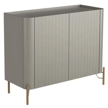 Imagem de Buffet Sala De Jantar 2 Portas Brise 1 Gaveta Pés Industrial Dourado Naim I03 Grigio - Lyam
