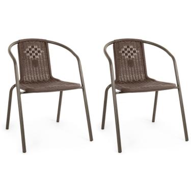 Imagem de Kit 2 Cadeiras Com Braço Indaiá Em Polipropileno - Marrom
