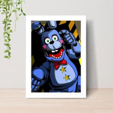 Imagem de Quadro Five Nights FNAF Filme A4 C/ Moldura e Vidro 04 Cor: Branco - L