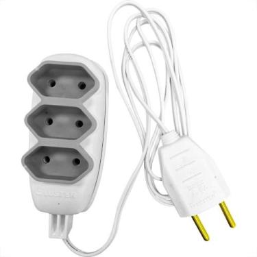 Imagem de Extensao Luster Paralela 2 Polos 0,75Mm Branca/Cinza - 1,5M