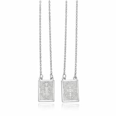 Imagem de Corrente Escapulário São Bento Masculino - 70 cm Em Aço Inox - WORK SE