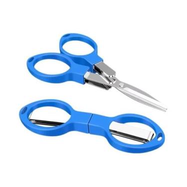 Imagem de Tesoura Portátil Dobrável De Aço Carbono Para Cortar Linha De Pesca, S