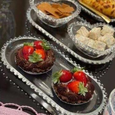 Imagem de Travessa Oval Porta Doce Rocambole Em Cristal Pearl Wolf - Wolff, Tran