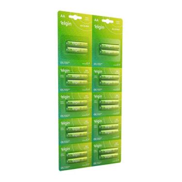 Imagem de Pilha alcalina aa elgin 1.5v blister grande com 10x2