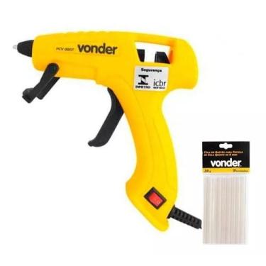 Imagem de Revolver Pistola Cola Quente Bico Fino 09 Bastões - VONDER