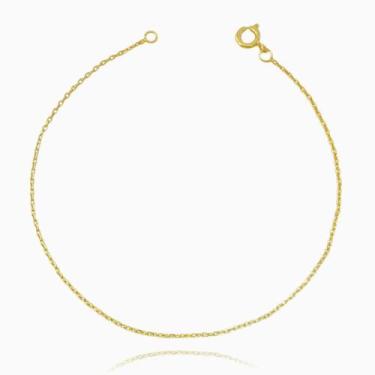 Imagem de Pulseira de Ouro 18k Feminina Cadeado 1,2mm Banhada a Ouro 18k - Tropi