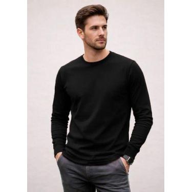 Imagem de Camiseta Básica Manga Longa Masculina Slim Confortável - Slim Fitness,