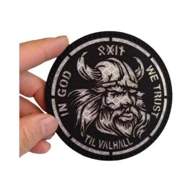 Imagem de Emblema De Moral Tático Militar Em PVC Com Bordado De Runas De Berserk