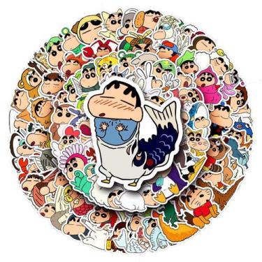 Imagem de Adesivos 100 unidades/lote de lápis de cor Shins Chans Waterproof Viny