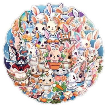 Imagem de Adesivos Rabbits, vinil impermeável, anime, 50 unidades/lote D - yiwei