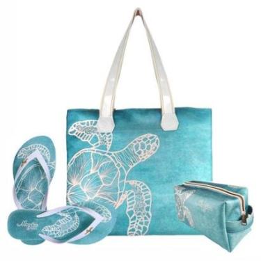Imagem de Kit Feminino Praia Bolsa Chinelo Necessaire Magicc Kit-243-Feminino