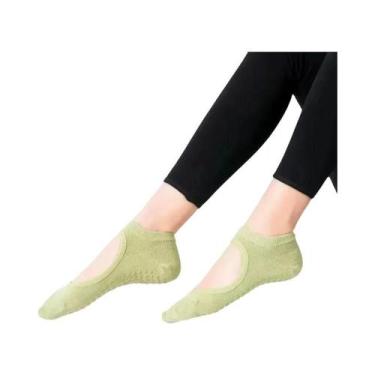 Imagem de Meias De Yoga Antiderrapantes Para Mulheres, Sem Costura, Em Algodão, 