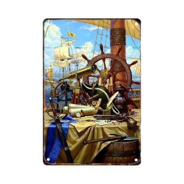 Imagem de Placa De Metal Retrô Piratas Do Caribe Disney Arte De Parede Decoração