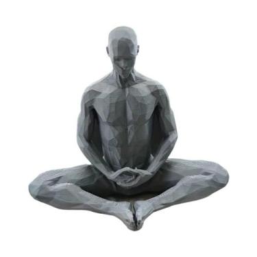Imagem de Escultura Moderna Minimalista Geométrica De Figura Sentada Impressa Em