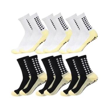 Imagem de Meias Unissex Antiderrapantes, 6 Pares, Para Futebol, Basquete, Rugby,