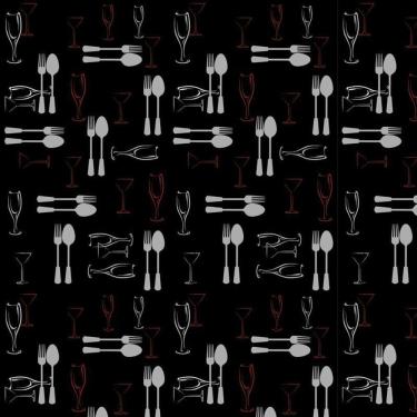 Imagem de Papel De Parede Talheres Cinza Com Fundo Preto Autocolante