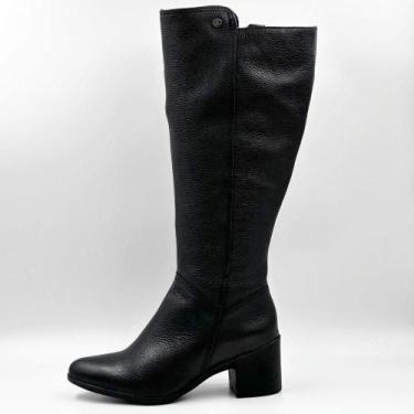Imagem de Bota Bottero Cano Alto Salto Bloco Médio Feminina, 37, Preto