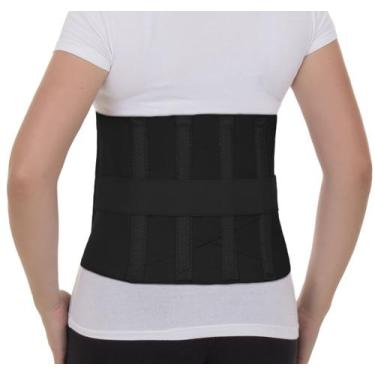 Imagem de Faixa Cinta Abdominal Elástica Em X Com Hastes Flexiveis Preto Artipé 