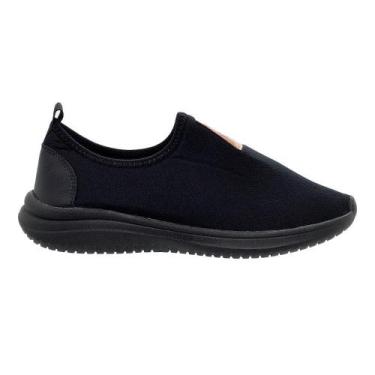 Imagem de Tênis Casual Feminino Slip On Fashion Fz 201-PT/PT Preto, 37, Preto