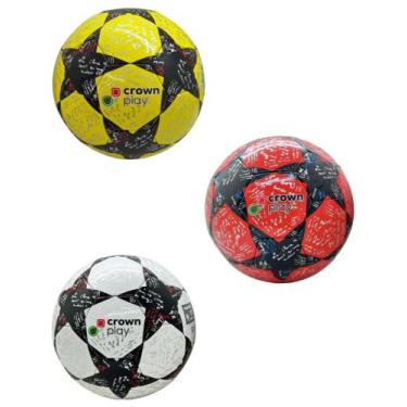 Imagem de Bola De Futebol Capotão Reforçada Pvc 280gr No5 - CROWN PLAY, Amarelo