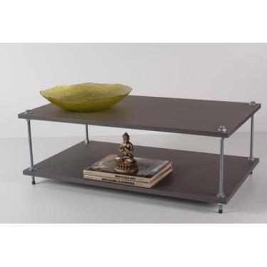 Imagem de Mesa Chumbo MDF Centro Sala Mesinha Sofa Madeira Industrial Rustica Mo