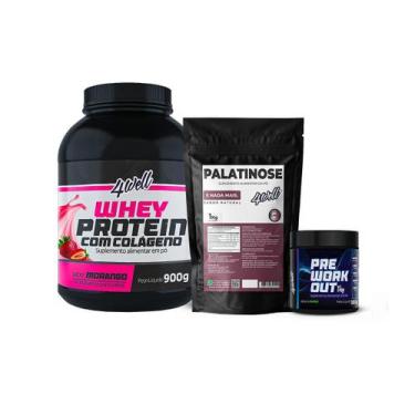 Imagem de Kit Cross & Endurance Whey Protein 900g + Pré-Treino 300g Limão + Pala