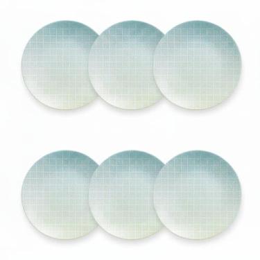 Imagem de Kit Jogo 6 Pratos Sobremesa Tramontina Polaris Porcelana 21 cm