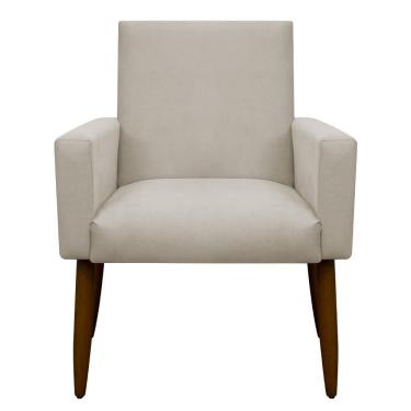 Imagem de Kit 2 Poltronas Com Puff Redondo Nina Suede Bege Herrero