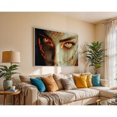 Imagem de Quadro Decorativo a Última Centelha Retangular 120x50CM em Canvas com Moldura de Madeira Amadeirado