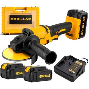 Imagem de Esmerilhadeira Lixadeira Angular 2 Baterias 4000mah 21v 4.1/2 Com Male