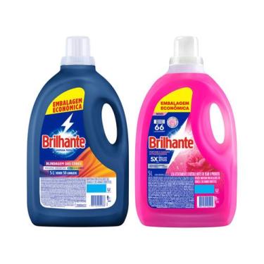 Imagem de Kit Sabão Líquido Brilhante Perfume e Cuidado - Extraordinário 5L + Sa