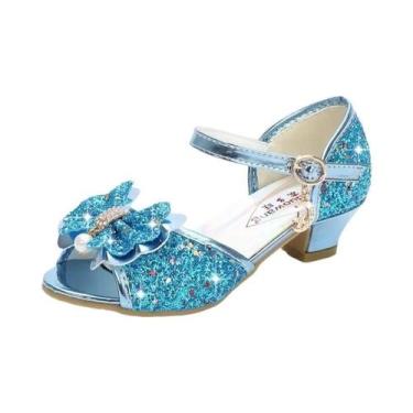 Imagem de Sandálias De Princesa Para Meninas Em 5 Cores Com Laço E Salto Alto, S
