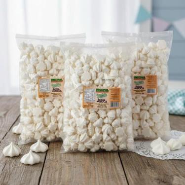 Imagem de 600 Mini Suspiro Artesanal Lembrancinha 3x140g Branco - Facsolucoes13