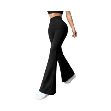 Imagem de Calça Legging Feminina De Cintura Alta Com Controle De Barriga, Boca D