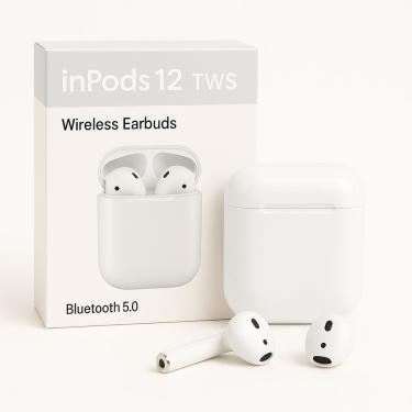 Imagem de Fone de Ouvido Aquilae I12 TWS com Microfone Integrado e Som Estéreo Wireless Bluetooth 5.0 Branco